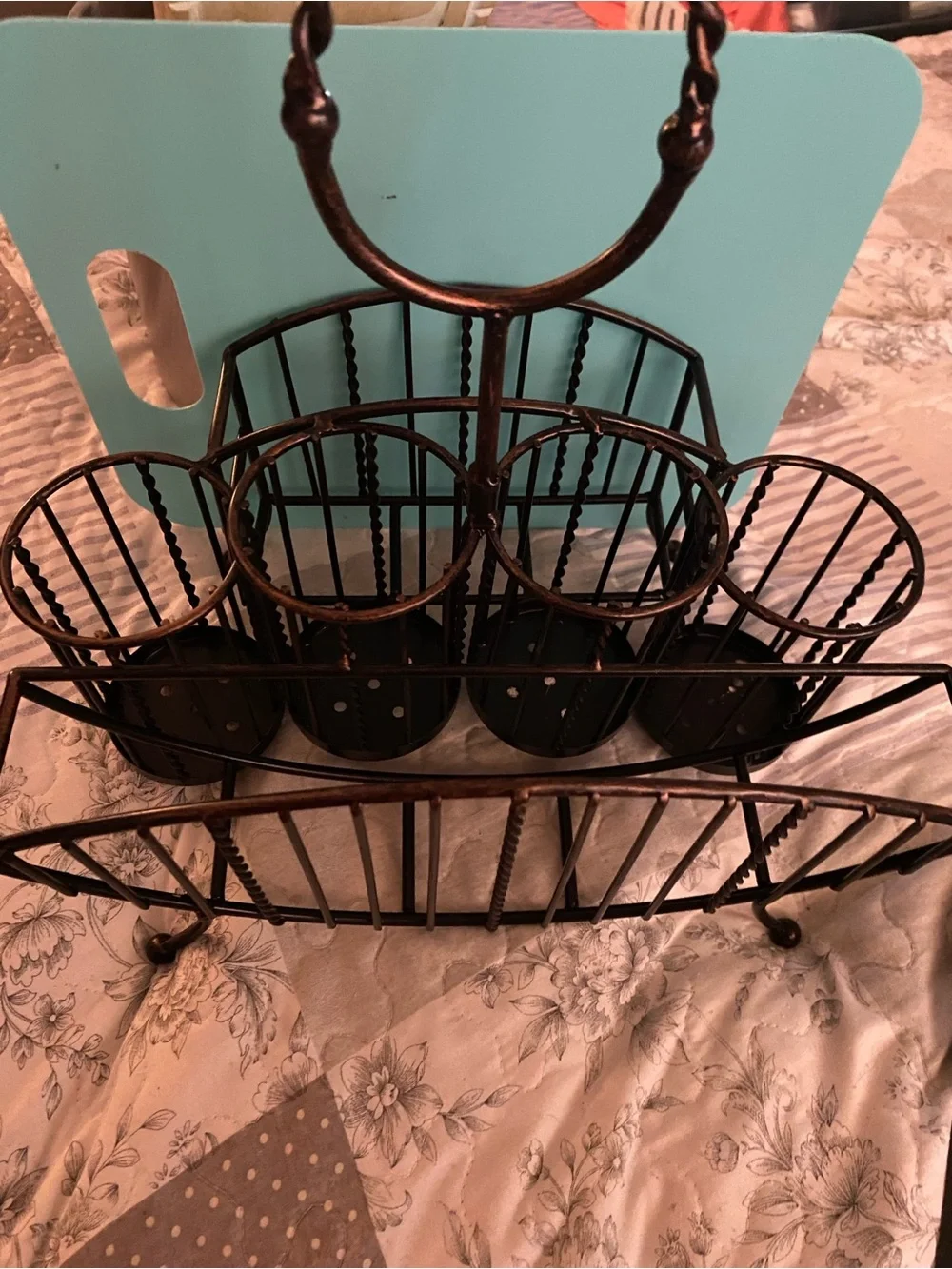 Metal Utensil & Condiment Organizer in Dark Bronze